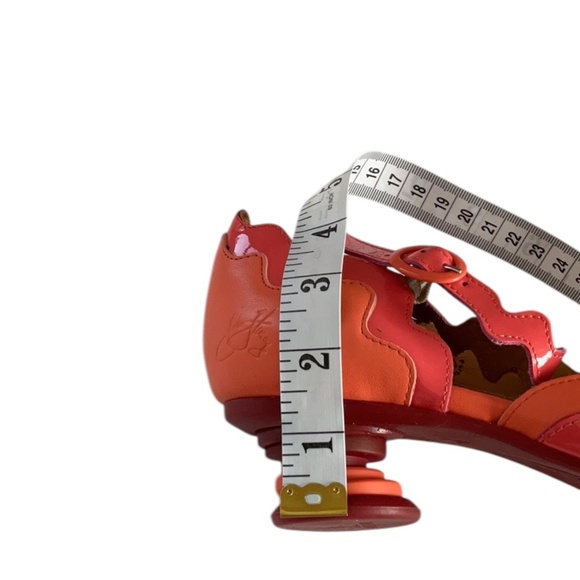 John Fluevog FAIRWAY TRIVIALIS WAVY MARY JANE Shoes Pink Orange, size 7.5 - Picture 14 of 16